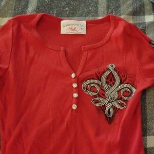 Red long sleeve tee